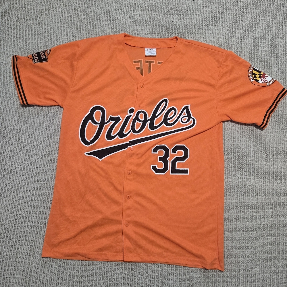 Orange Orioles Baseball Jersey#32 Matt Weiters Men's XL Give Away Jersey